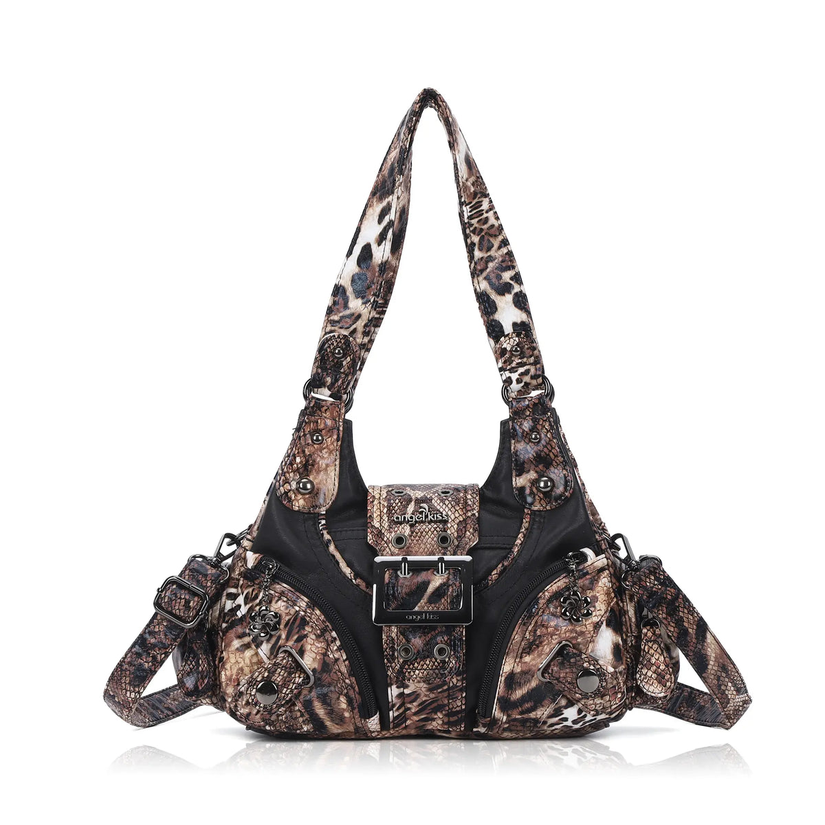 Retro Utility Multi-Pocket Satchel Shoulder-Crossbody Bag