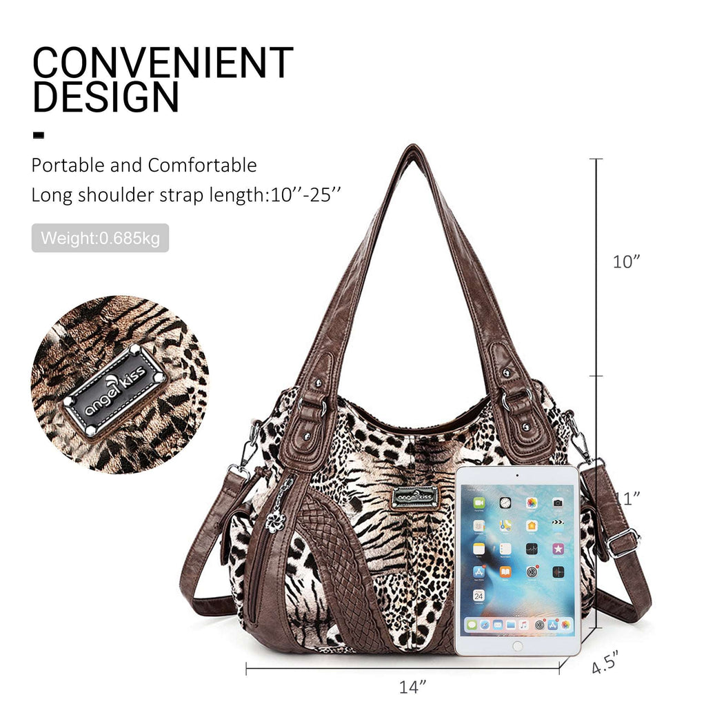 Y2K Leopard Patchwork Hobo Shoulder Bag
