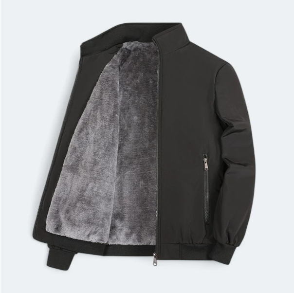 Men's Fleece-Lined Stand-Collar Jacket