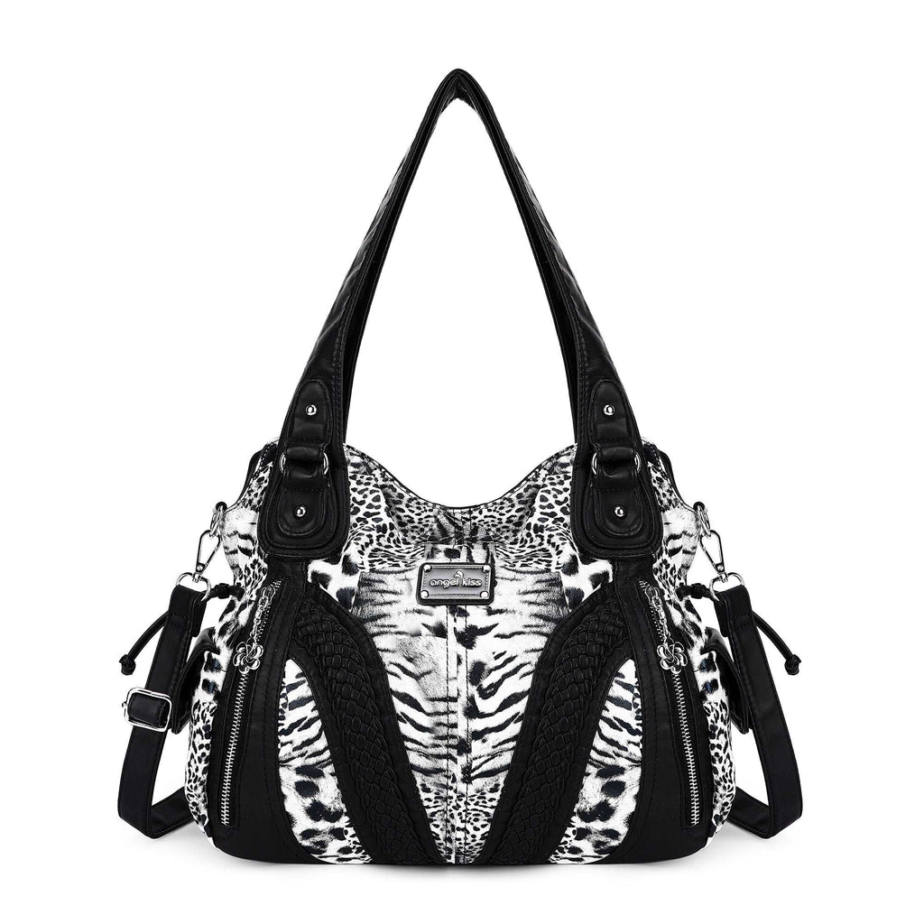 Y2K Leopard Patchwork Hobo Shoulder Bag