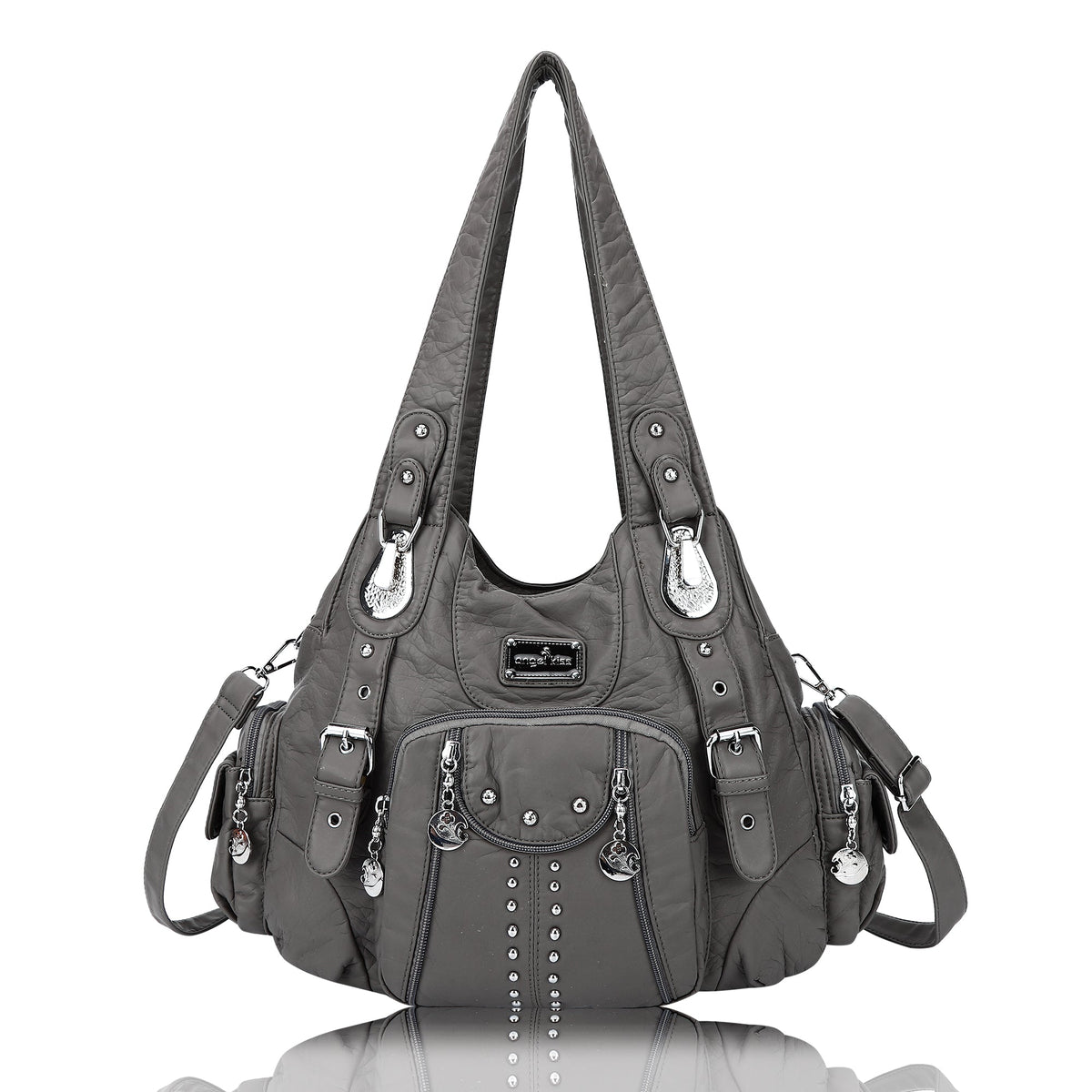Structured Eco-Friendly Shoulder & Crossbody Bag with Multi-Pockets