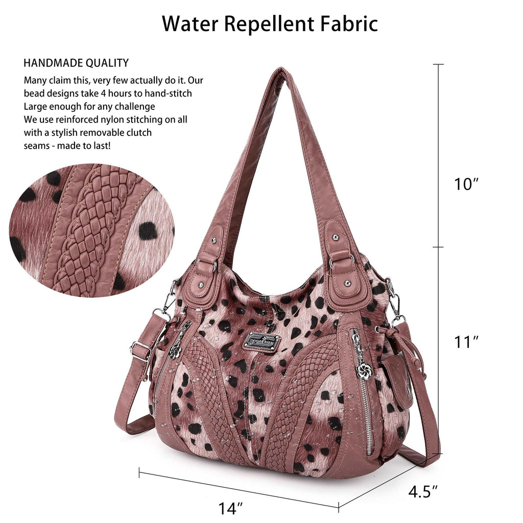 Y2K Leopard Patchwork Hobo Shoulder Bag