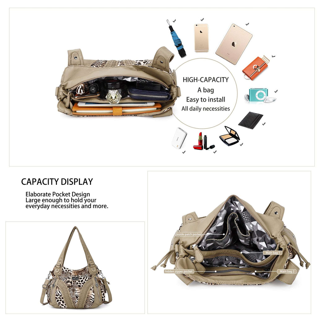 Y2K Leopard Patchwork Hobo Shoulder Bag