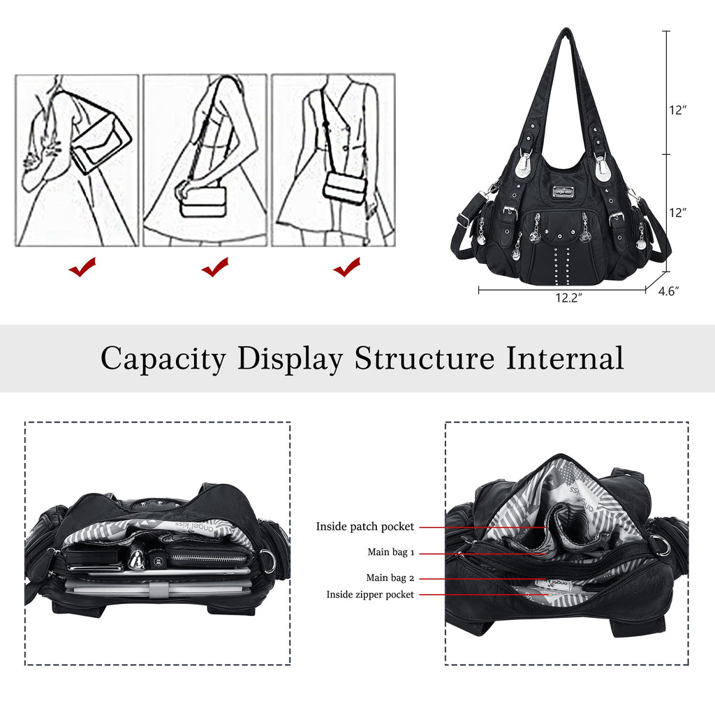 Structured Eco-Friendly Shoulder & Crossbody Bag with Multi-Pockets