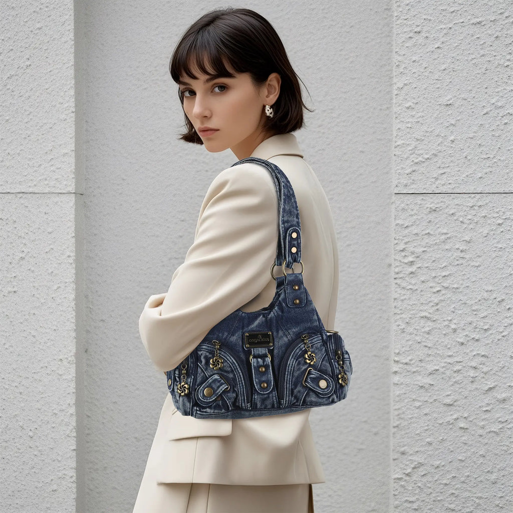 Vintage Denim Crossbody Wallet & Pures