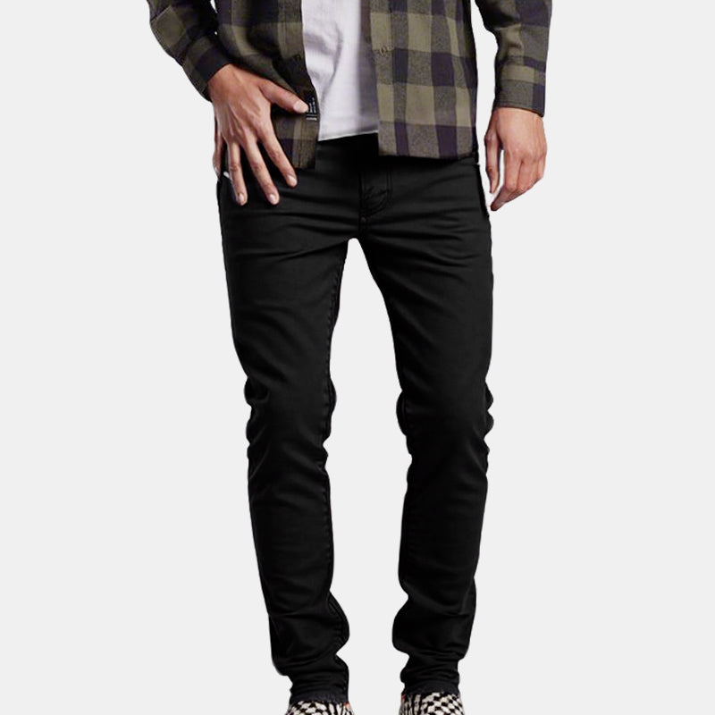 👖Men’s Casual Slim-Fit Solid Color Pants+Belt