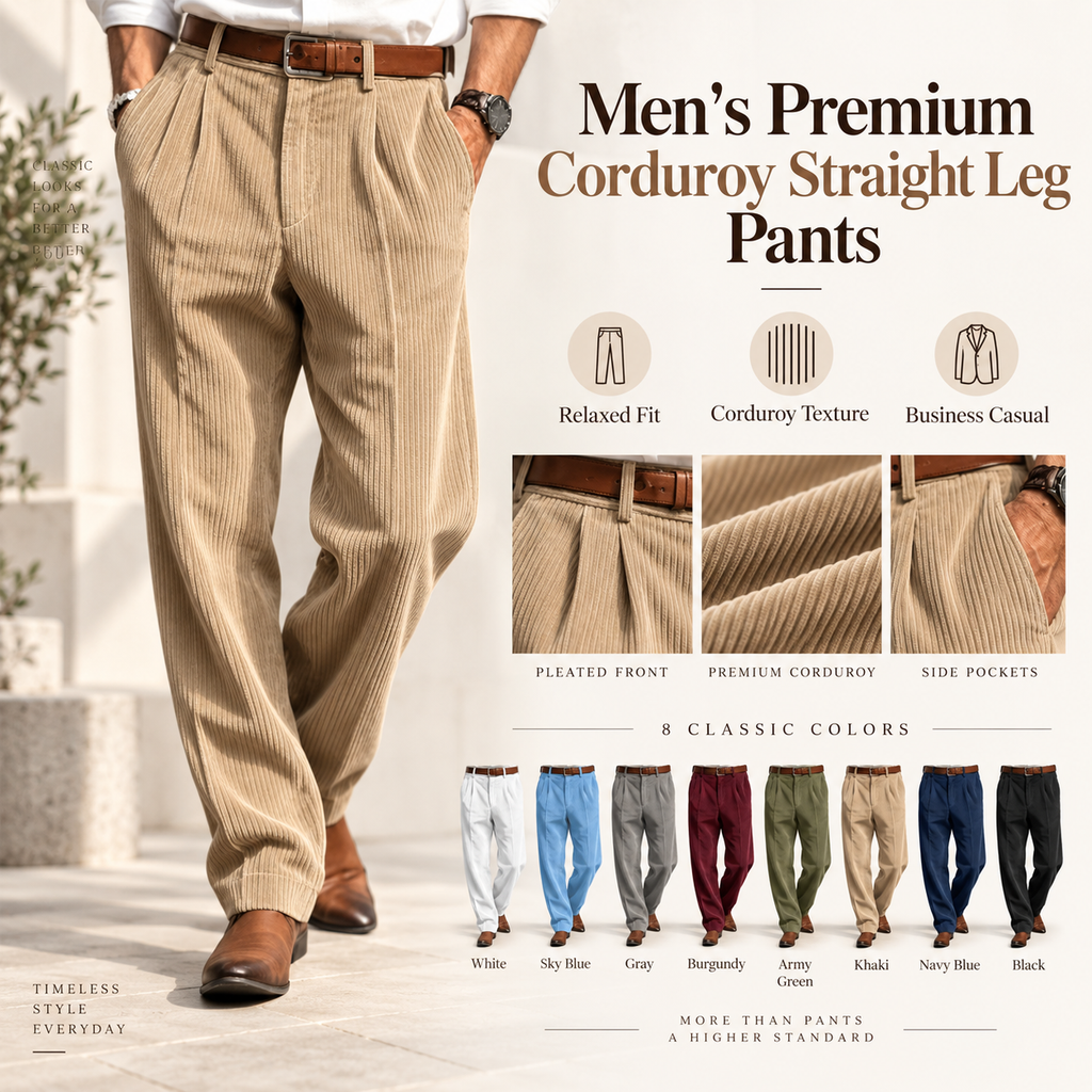 Men's Corduroy Straight Leg Pants