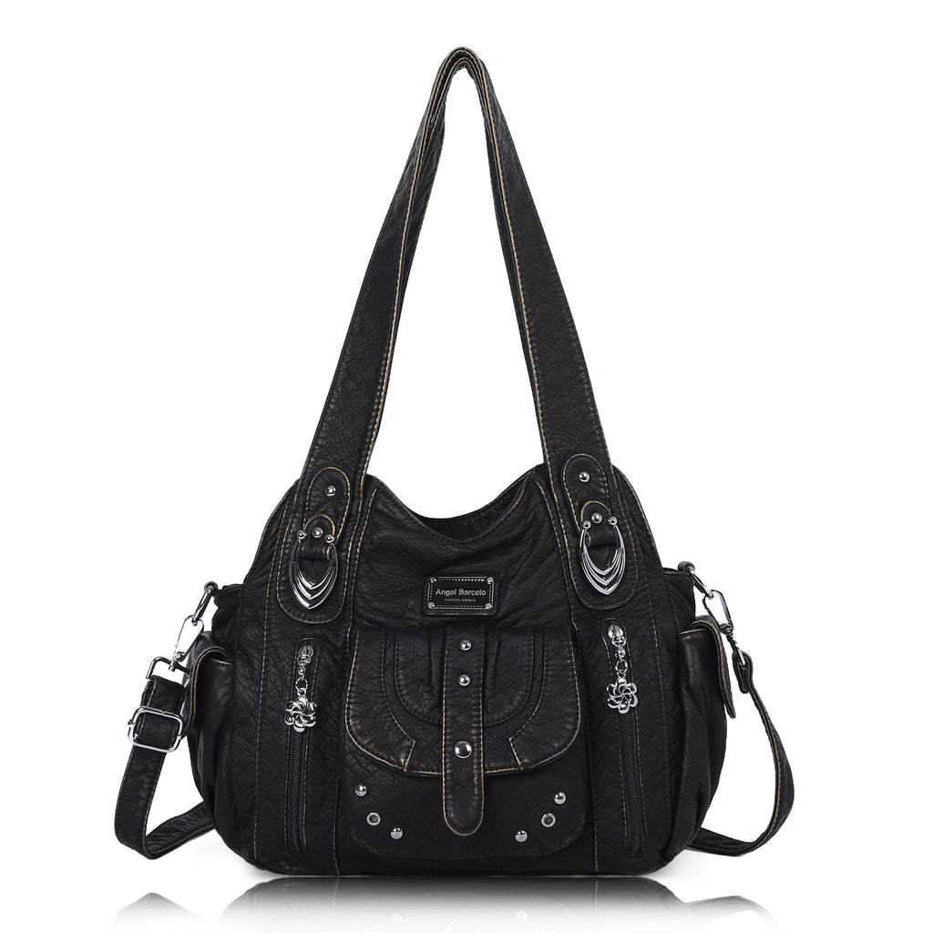 Tote Retro Solid Color Spacious Unique Texture Wandering Bag