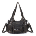 Vintage Old-Washed PU Leather Women’s Shoulder Tote Bag