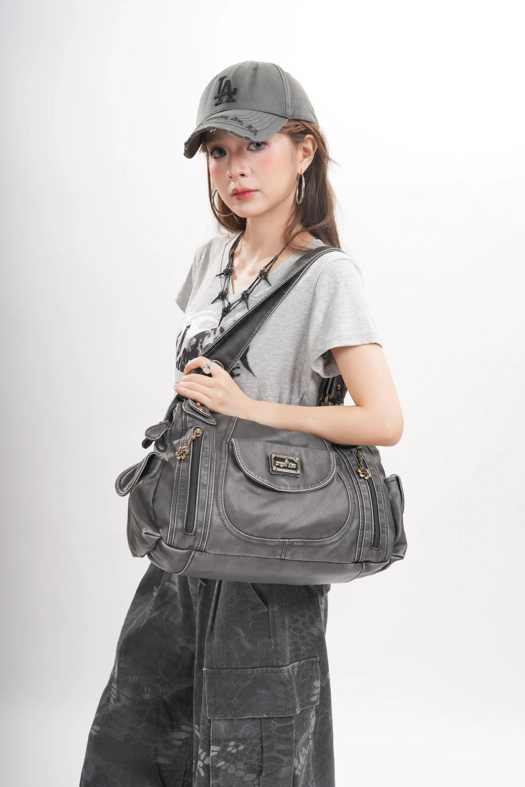 Women Handbag With High Quality Washed PU Multi Purpose Tote Bag