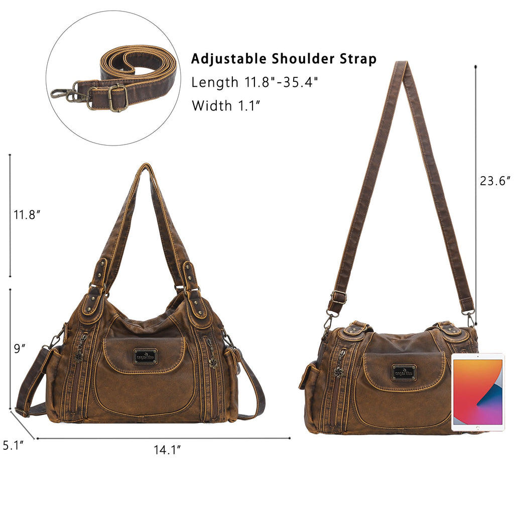 Women Handbag With High Quality Washed PU Multi Purpose Tote Bag