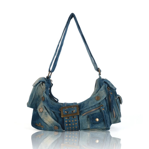 Colorful Denim Purse | Versatile Carry: Handheld, Shoulder, or Crossbody
