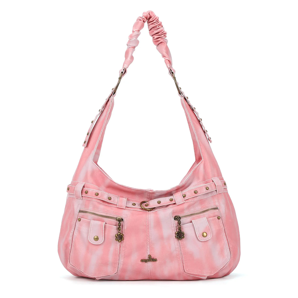 Vintage Vegan Leather Handbag – Multi-Pocket Shoulder Tote