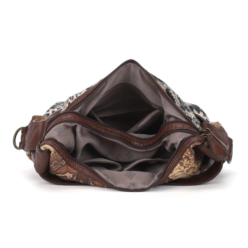Modern Trendy Vintage Vegan Leather Hobo Tote Shoulder Bag