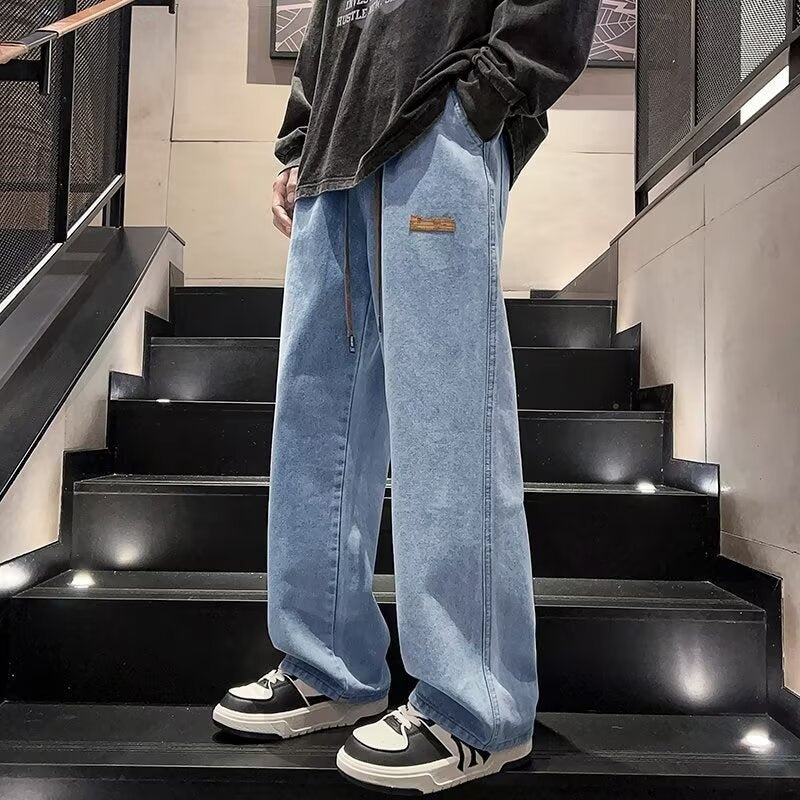 Men's Casual Loose Fit Wide Leg Jeans