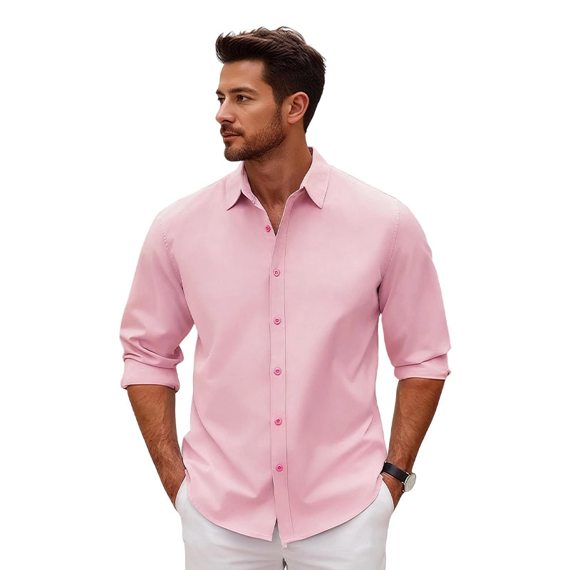 Men's Classic Long-Sleeve Button-Down Shirt