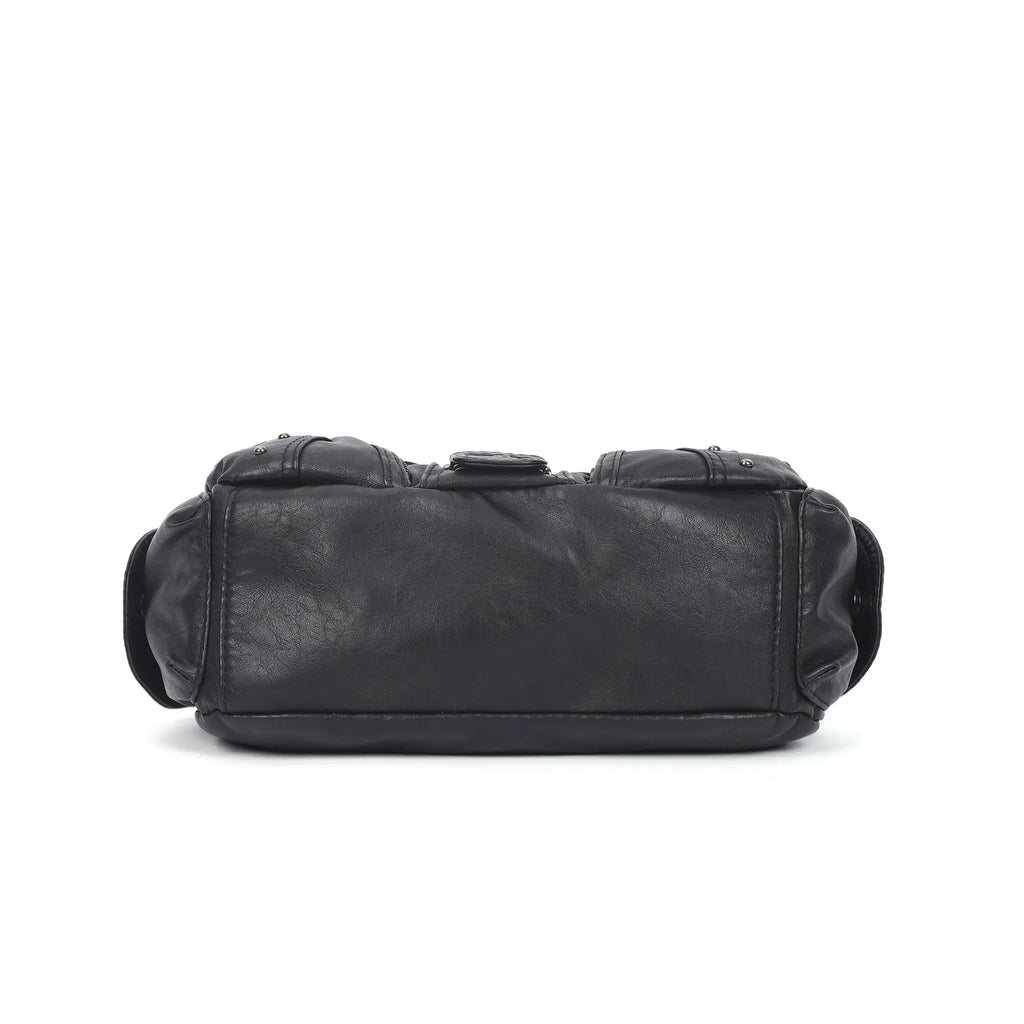 Studded Utility Multi-Pocket Shoulder Bag